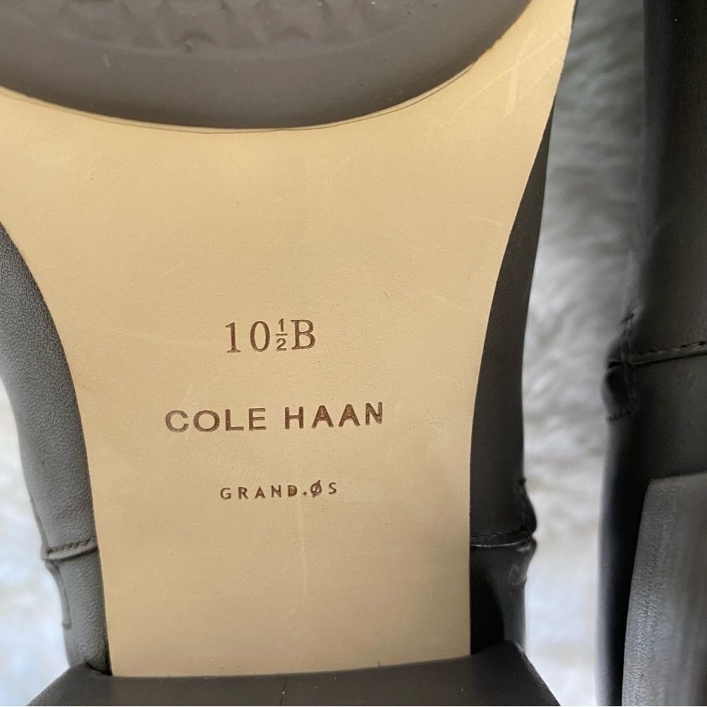 NEW Cole Haan Grand Ambition Holland gray leather block heel booties 10.5 - Picture 10 of 13